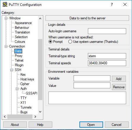 Auto-login with Putty