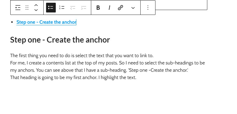 Create the anchor step 7
